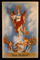 OLD SAINT ARCHANGEL RAPHAEL RELIGIOUS POSTCARD HOLY CARD ESTAMPA SAN RAFAEL CC83 - Otros & Sin Clasificación