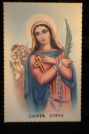 OLD SAINT SOPHIA RELIGIOUS POSTCARD HOLY CARD ESTAMPA POSTAL DE SANTA SOFIA CC84 - Otros & Sin Clasificación