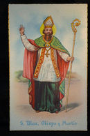 OLD SAINT BLAISE BISHOP AND MARTYR RELIGIOUS POSTCARD HOLY ESTAMPA SAN BLAS CC91 - Otros & Sin Clasificación