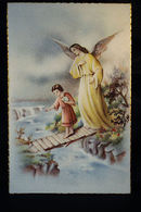 OLD SAINT GUARDIAN ANGEL RELIGIOUS POSTCARD HOLY ESTAMPA ANGEL DE LA GUARDA CC99 - Otros & Sin Clasificación