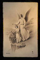 OLD SAINT GUARDIAN ANGEL RELIGIOUS POSTCARD HOLY ESTAMPA ANGEL DE LA GUARDA CC98 - Otros & Sin Clasificación