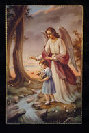 OLD SAINT GUARDIAN ANGEL RELIGIOUS POSTCARD ESTAMPA ANGEL DE LA GUARDIA    CC105 - Otros & Sin Clasificación