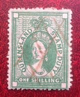 Australie Queensland 1871 Deep Green Handshake - Used Stamps