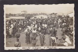 CPA Cameroun Yaoundé Marché Market écrite Carte Photo - Camerún