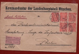 GERMANIA - KOMMANDANTUR DER LANDESHAUPTSTADT MÜNCHEN EXSPRES FROM  MÜNCHEN   TO BERLIN 23/6/22 - Lettres & Documents