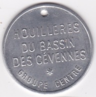 Jeton De Mines. Gard. Houillères Du Bassin Des Cévennes. Bon Pour 2 Sacs De Bois, En Aluminium. - Professionals/Firms