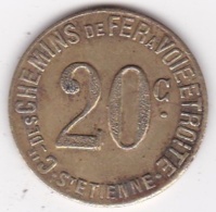 42 - LOIRE. Saint-Etienne. Chemin De Fer à Voie Etroite. 20 Centimes - Frappe Monnaie - Monetary / Of Necessity