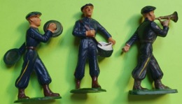 Lot 3 Figurines Soldat Jouet STARLUX - Plastique - CHASSEUR ALPIN - Musiciens - Bon état D'usage - Années 1960 - Starlux