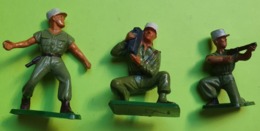 Lot 3 Figurines Soldat Jouet STARLUX - Plastique - LÉGIONNAIRE - Lanceur Grenade Radio Fusil- état D'usage - Années 1960 - Starlux