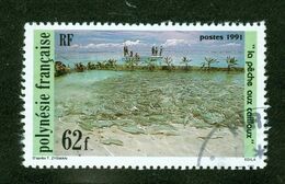 Pêche Aux Cailloux / Fishing; Polynésie Française / French Polynesia; Scott # 573; Usagé (3425) - Oblitérés