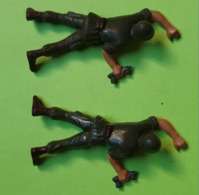 Lot 2 Figurines Soldat Jouet STARLUX - Plastique - ARMÉE DE TERRE - Tireur Allongé - état D'usage - Années 1960 - Starlux