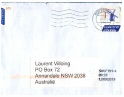 (L 14) Letter Posted From Neterlands To Australia  (windmill Stamp) - Brieven En Documenten