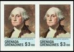 GRENADA GRENADINES 1981 Paintings Washington Gilbert Stuart $3.00 IMPERF.PAIR USA-related - George Washington