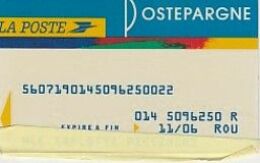 Postepargne  La Poste , 2006 - Cartes Bancaires Jetables