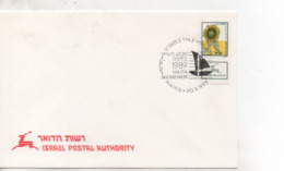 Cpa.Timbres.Israël.1989-Haifa.Sailing Week. Israel Postal Authority  Timbre Fleurs - Oblitérés (avec Tabs)