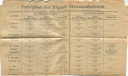 Lettland - Riga - Fahrplan Der Rigaer Strassenbahnen 1-9 - 25. Okt 1913 - 7. Nov. 1913 - Europe