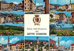 9034 "SALUTI DALL'ALTOPIANI DEI SETTE COMUNI" 10 VEDUTE-STEMMA ARALDICO- CARTOLINA POSTALE ORIGINALE SPEDITA 1974 - Souvenir De...