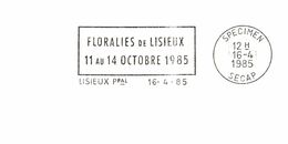 Thème Fleurs - France - Lisieux - Flamme Secap SPECIMEN - TB - Autres & Non Classés