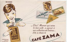 Buvard Publicitaire Ancien/Café/Café ZAMA/Mélange Sélectionné à Base De Sao Paulo/Timbres/Balestié/Vers 1950-60  BUV499 - Coffee & Tea