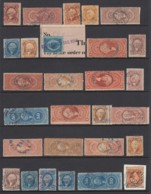 US Revenue Group - 28 Railroad Handstamp Cancels - Steuermarken