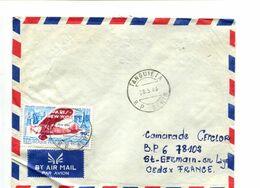 BENIN TANGUIETA 1983 - Affranchissement 90F Sur Lettre Par Avion - COSTES Et BELLONTE Paris New York Tour Eiffel - Benin – Dahomey (1960-...)