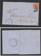 DENMARK DANMARK DÄNEMARK 1858 Mi 7 ON COVER WITH LETTER EN COUVERTURE AVEC LETTRE AUF ABDECKUNG MIT BRIEF POSTAL HISTORY - Lettres & Documents