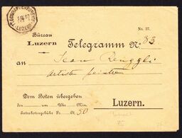 1898 Telegramm Couvert Mit Inhalt, Gestempelt Telegraphenbüro Luzern - Telegrafo