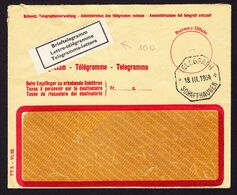 1954 Telegramm Couvert Mit Stempel Schaffhausen Und Brief-Telegramm-Label. - Telegraafzegels