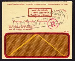 1947 Telegraphen Couvert Mit Eindruck "Inland Verkehr" Gestempelt Bern, Eilzustellung Sowie Intern. Rückseitig Stempel - Telegrafo