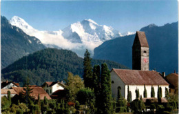 Interlaken - Kirche Unterseen Mit Mönch Und Jungfrau (8071) - Unterseen