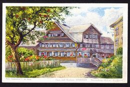 Um 1930 Ungelaufene Kunstkarte Gast-und Kurhaus Sternen In Sternenberg. Rückseitig Gedicht Des Gasthofs. - Sternenberg