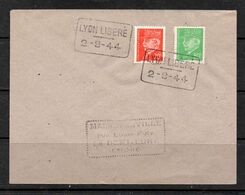 FRANCE LETTRE AVEC N° 508 ET 510 TYPE HOURRIEZ GRIFFE LYON LIBERE 2.9.1944 - Libération