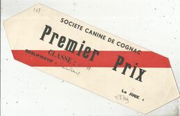 Plaque En Carton , SOCIETE CANINE DE COGNAC , Premier Prix 1937,  2 Scans , Frais Fr 2.35 E - Paperboard Signs