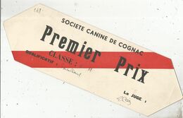 Plaque En Carton , SOCIETE CANINE DE COGNAC , Premier Prix 1937,  2 Scans , Frais Fr 2.35 E - Targhe Di Cartone
