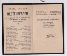 GESNEUVELDEN EN DOODGEMARTELDE MEDEBURGERS DESTELBERGEN   OORLOG 1914 _ 1918    2 SCANS - Verloving