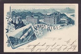 CPA Suisse Helvétia Schweiz Svizzera Circulé Litho Gruss Canton De Lucerne RIGI - Lucerne