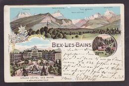 CPA Suisse Helvétia Schweiz Svizzera Circulé Litho Gruss Canton De Vaud Bex Les Bains - Bex