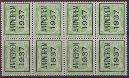 Nr. 320 In Blok Van 8  MNH ** En In Goede Staat  ;   Zie Ook Scan ! Inzet Aan 15 € ! - Typo Precancels 1936-51 (Small Seal Of The State)