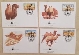 MONGOLIE,  Dromadaire, Chameau, Camel, Camelo, WWF Yvert N° 1361/5  Sur FDC, 1 Er Jour - FDC