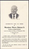 Vieux Papiers  GENEALOGIE Carte Décès Pierre  Guivarc'h Tertiaire St François Le 14/12/1962 Landivisiau Ref 1222 - Avvisi Di Necrologio