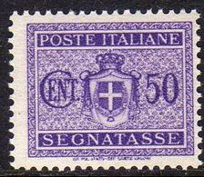 ITALIA REGNO ITALY KINGDOM 1945 LUOGOTENENZA SEGNATASSE POSTAGE DUE TASSE TAXE SENZA FILIGRANA UNWATERMARK CENT. 50c MNH - Portomarken
