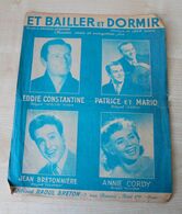 02- ANCIENNE PARTITION MUSIQUE & PAROLES - ET BAILLER ET DORMIR - AZNAVOUR 1953 - Jazz