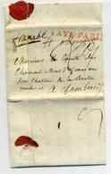 PORT PAYE PARIS + "franche" Manuscrit / Dept 60 Seine/ Pour Le Comte Clermont Mont Saint Jean - 1701-1800: Voorlopers XVIII