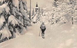 Carte-Photo . Villars Sur Ollon Skieuse Eglise - Ollon