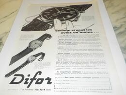 ANCIENNE PUBLICITE DANS LES MAINS MONTRE DIFOR  1959 - Autres & Non Classés