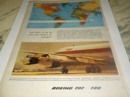 ANCIENNE PUBLICITE AVION BOEING 707  ET 720 1959 - Pubblicità