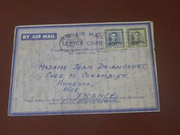 Nouvelle Zélande   Aérogramme  Avec Correspondance   Du 09   11  1949  De Wanganui Pour Auneuil - Cartas & Documentos