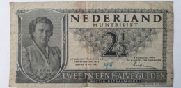 2 ½ Gulden Muntbiljet, Pays-Bas Du 8 Août 1949. Ministère De La Finance - 2 1/2 Gulden