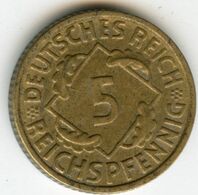 Allemagne Germany 5 Reichspfennig 1936 F J 316 KM 39 - 5 Reichspfennig