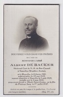 PASTOOR  NOUCELLES WAUTHIER BRAINE - ALBERT DE BACKER  BRUXELLES 1901 - RHODE SAINT GENESE 1937   2 SCANS - Verlobung